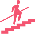 階段を上る時に手すりを持つ